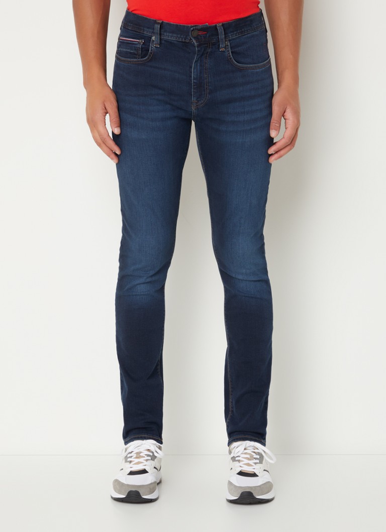 Tommy Hilfiger - Layton extra slim fit jeans met donkere wassing  - Indigo