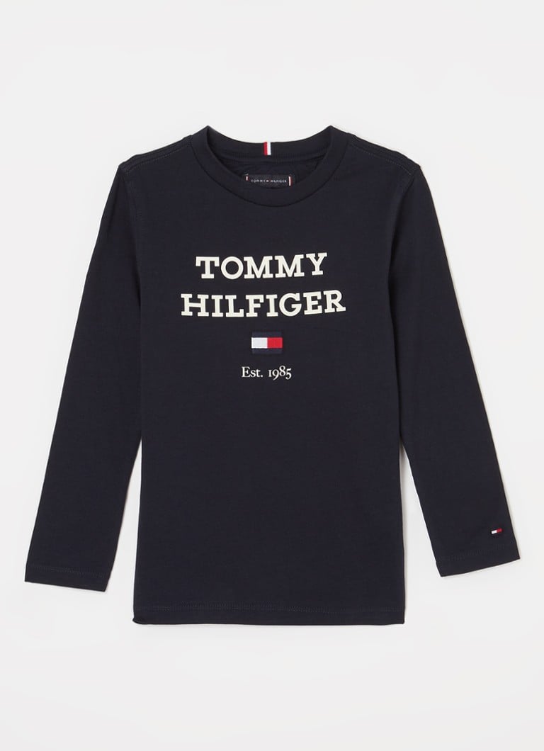Tommy Hilfiger - Longsleeve met logoprint - Donkerblauw