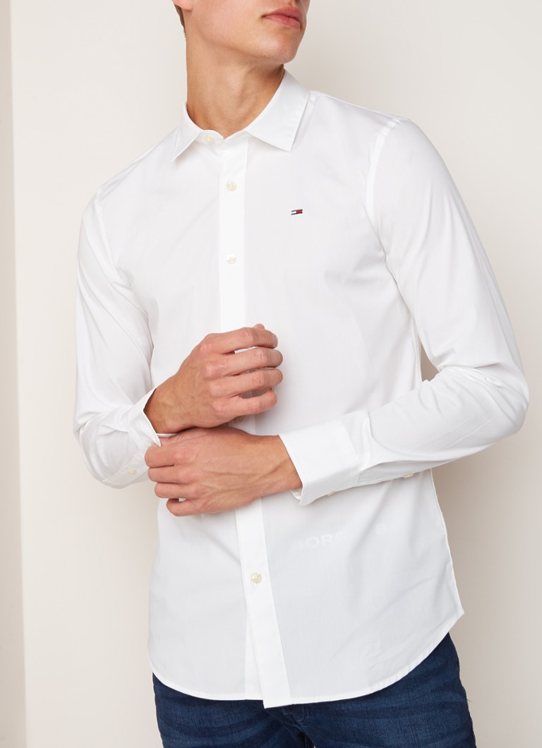 Wortel wol Aan boord Tommy Hilfiger Original slim fit overhemd met stretch • Wit • deBijenkorf.be