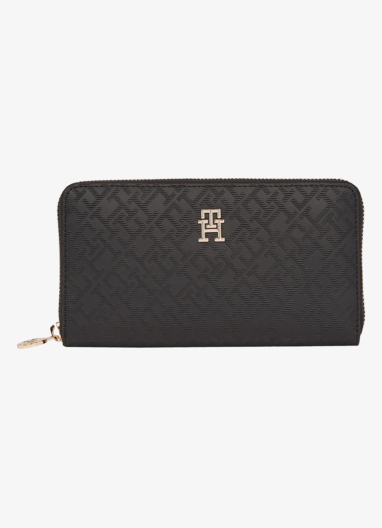 Tommy Hilfiger - Portemonnee van leer - Zwart