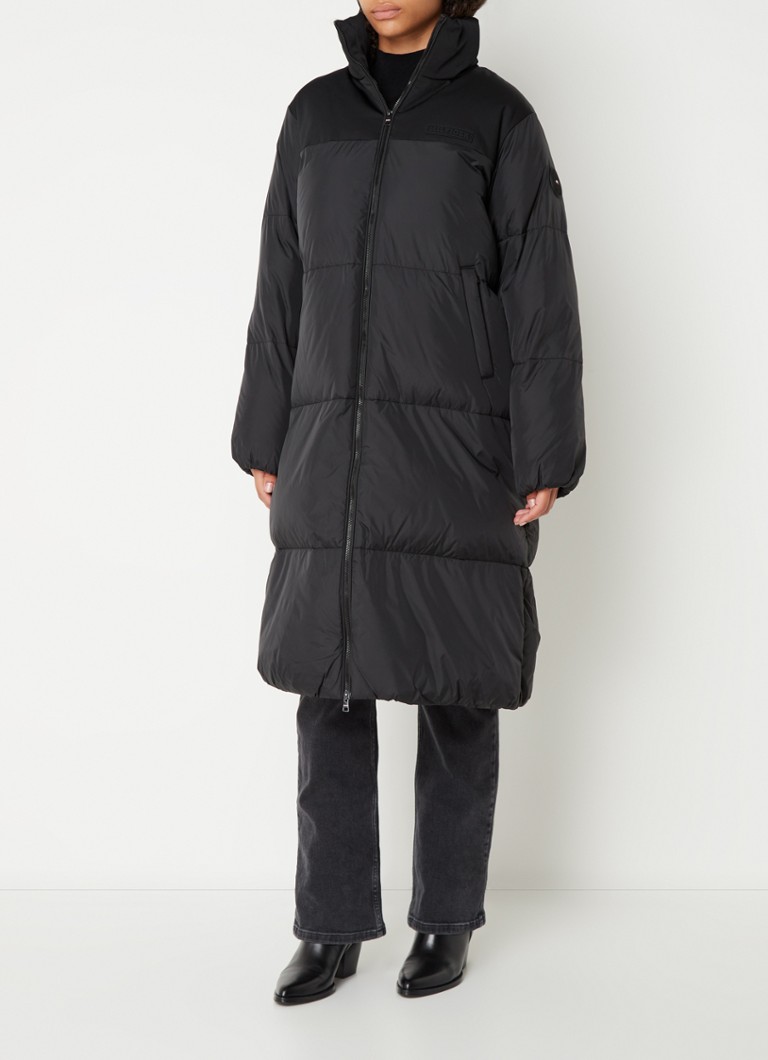 Tommy Hilfiger - Puffer jas met ritszakken en logo - Zwart