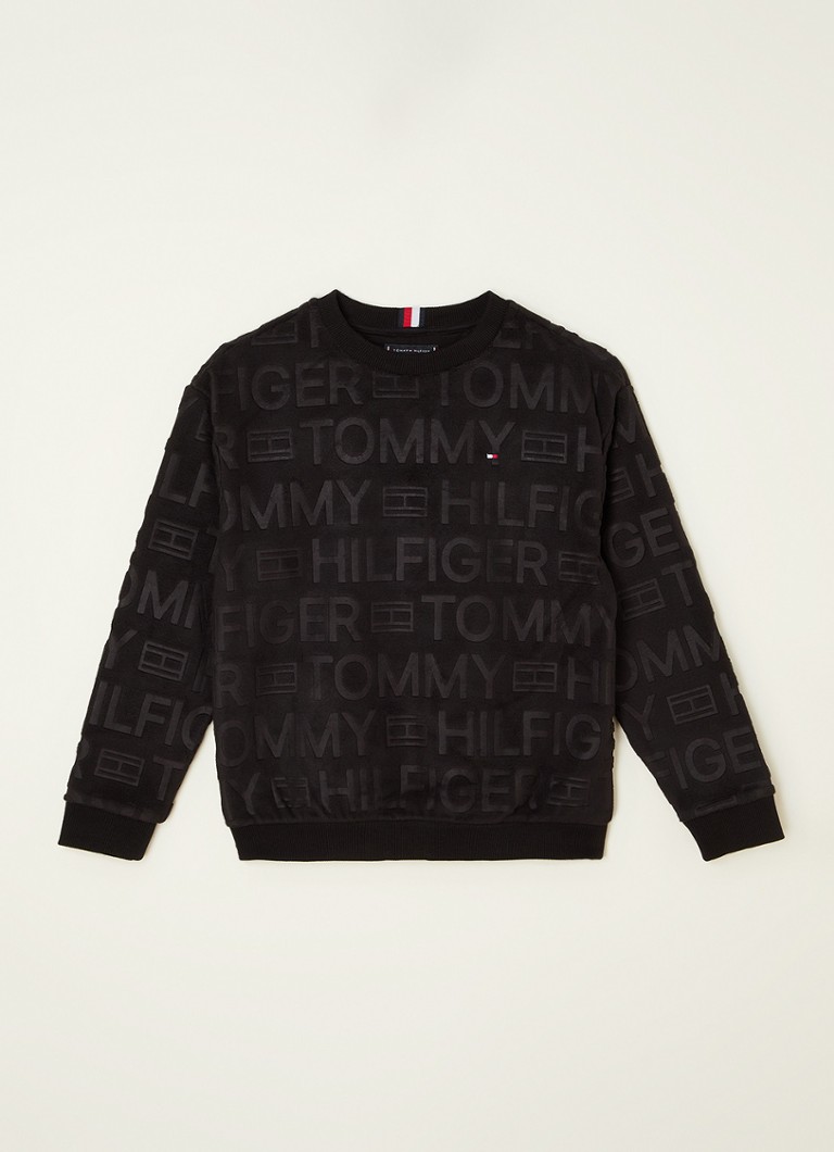 Tommy Hilfiger - Pull avec imprimé logo - Noir