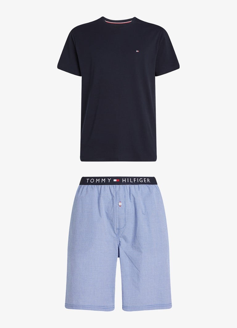 Tommy Hilfiger - Pyjamaset van biologisch katoen - Blauw