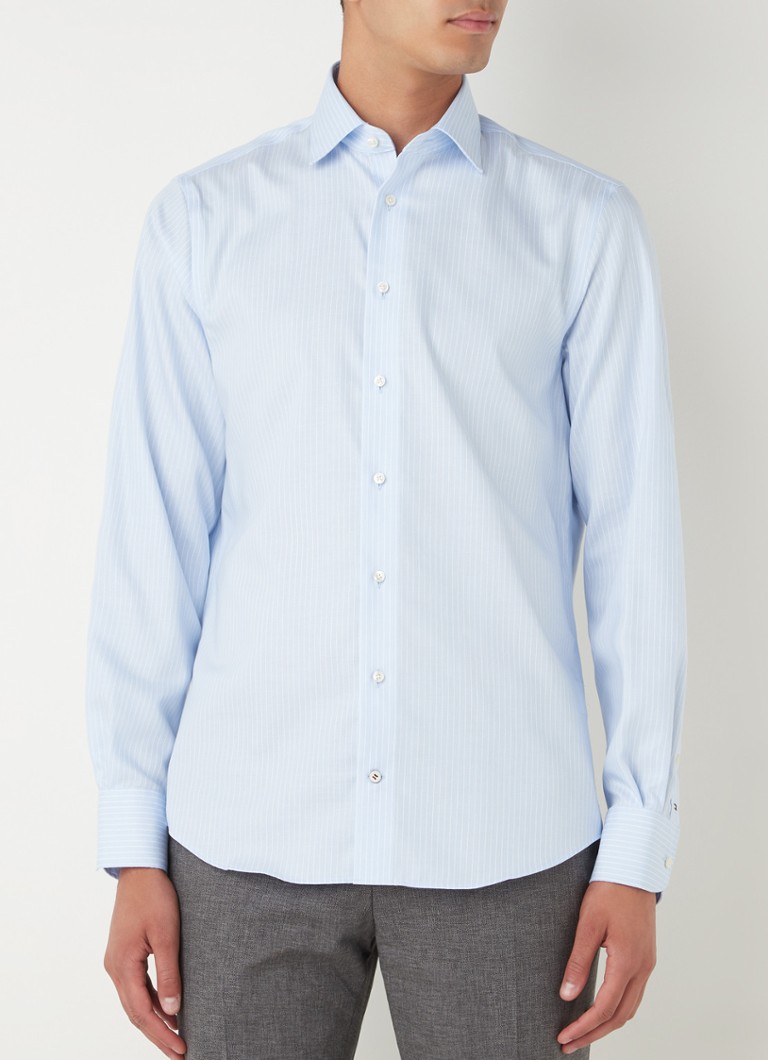 Tommy Hilfiger - Regular fit overhemd met streepprint  - Lichtblauw