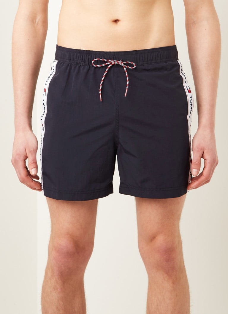 Tommy Hilfiger Short De Bain Avec Imprime Logo Et Poches Laterales Bleu Fonce De Bijenkorf