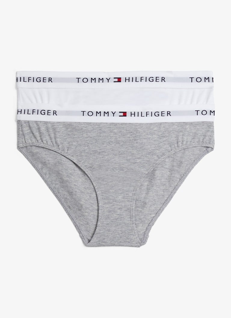 Tommy Hilfiger - Slip met logoband in 2-pack - Grijsmele