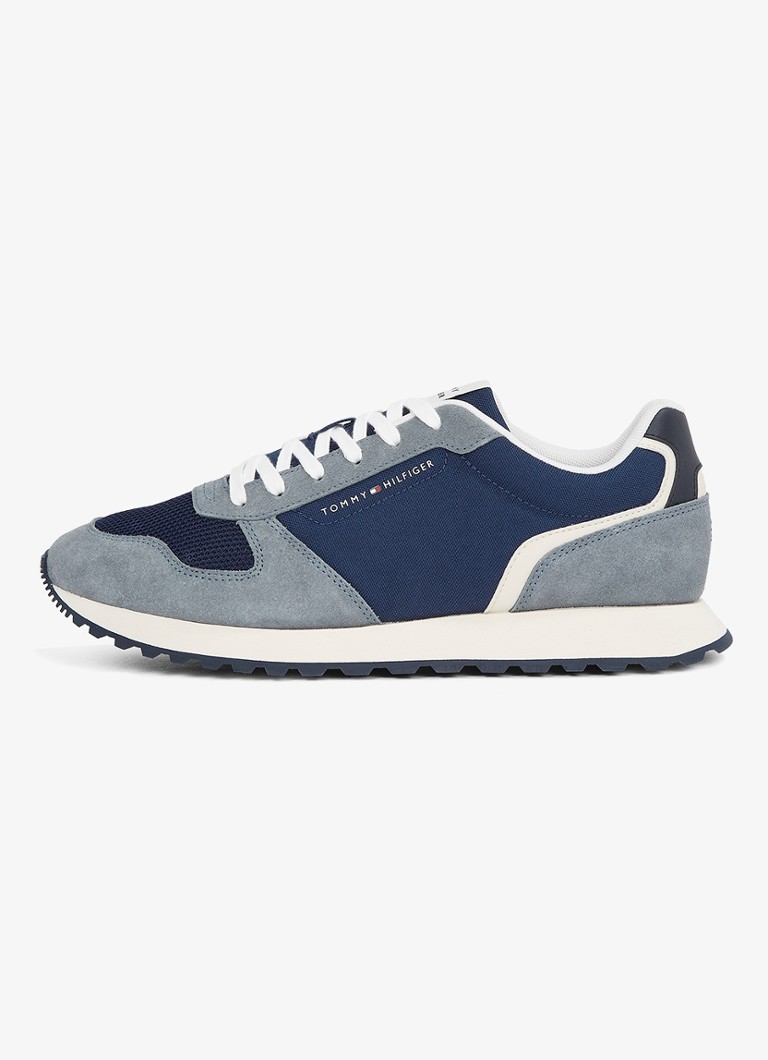 Tommy Hilfiger - Sneaker met leren details - Blauw