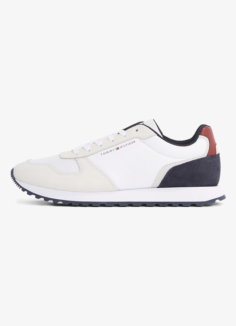 Tommy Hilfiger - Sneaker met leren details - Wit