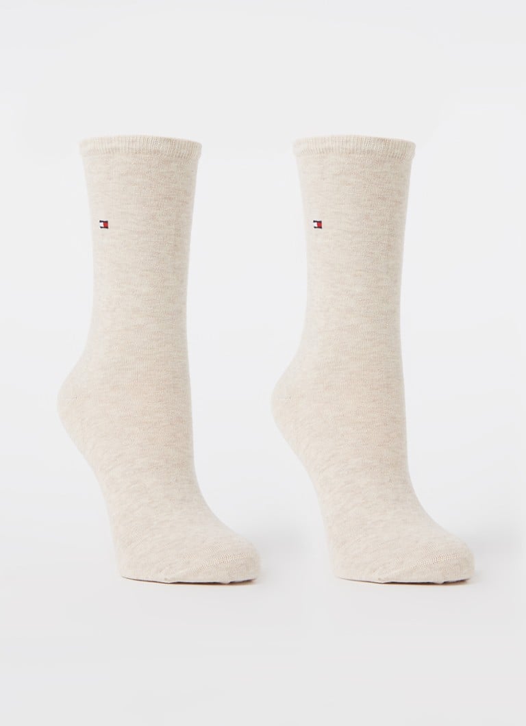 Tommy Hilfiger - Sokken met logo in 2-pack - Beige