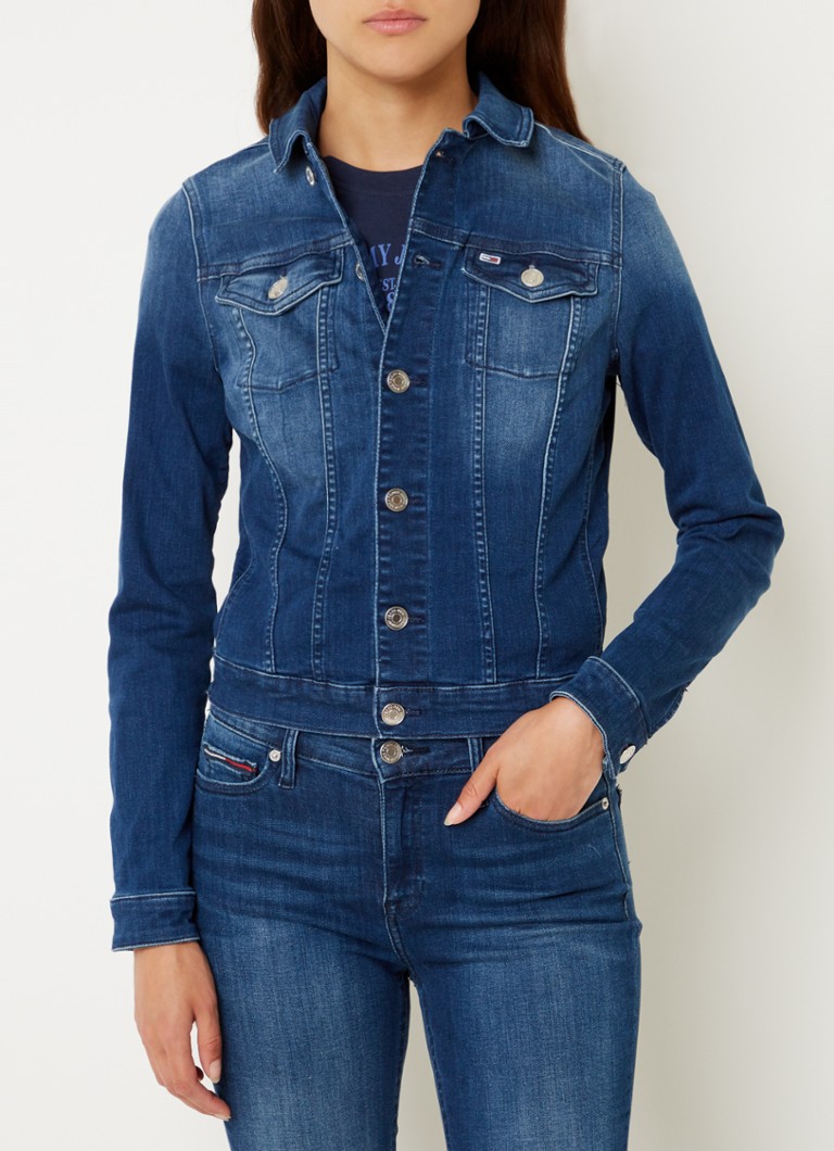 Tommy Hilfiger Spijkerjas met borstzakken en logo • Indigo • deBijenkorf.be