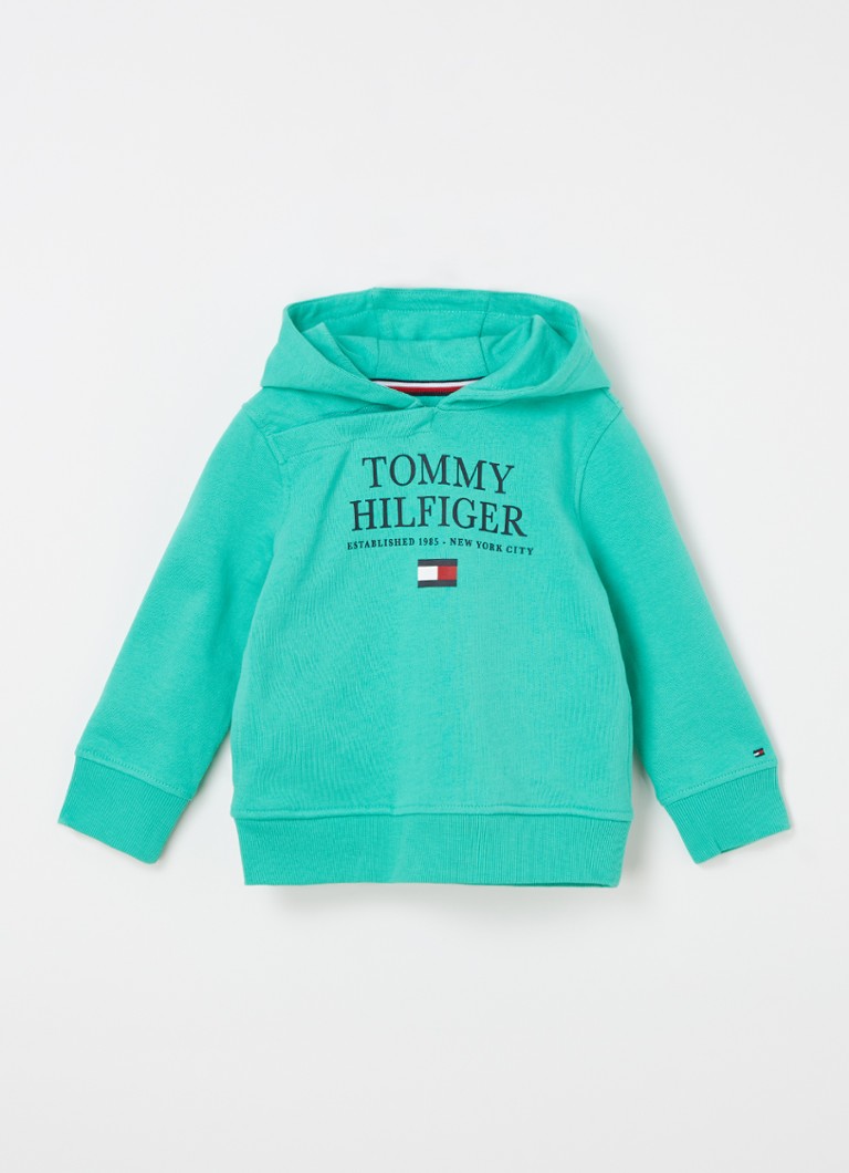 Tommy Hilfiger - Sweat à capuche avec imprimé logo - Turquoise