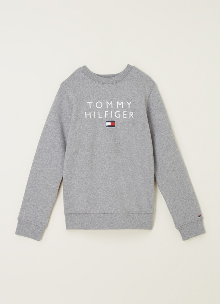 Tommy Hilfiger - Sweater met logoprint  - Grijs