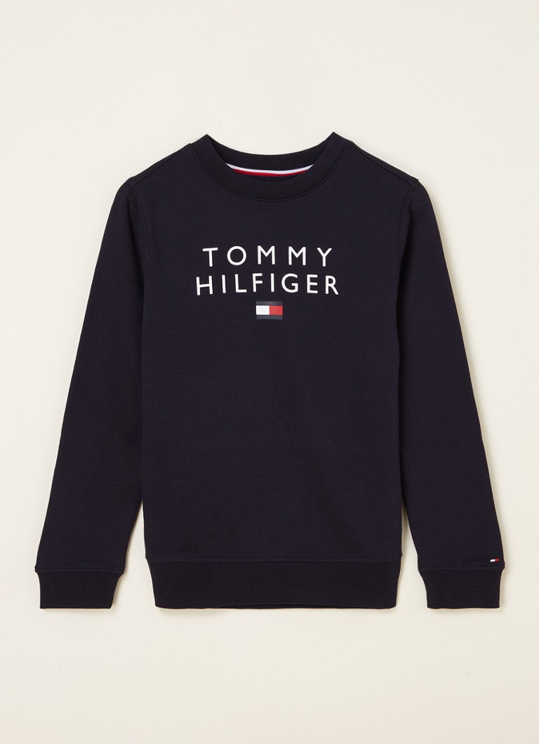 Tommy Hilfiger - Sweater met logoprint  - Donkerblauw