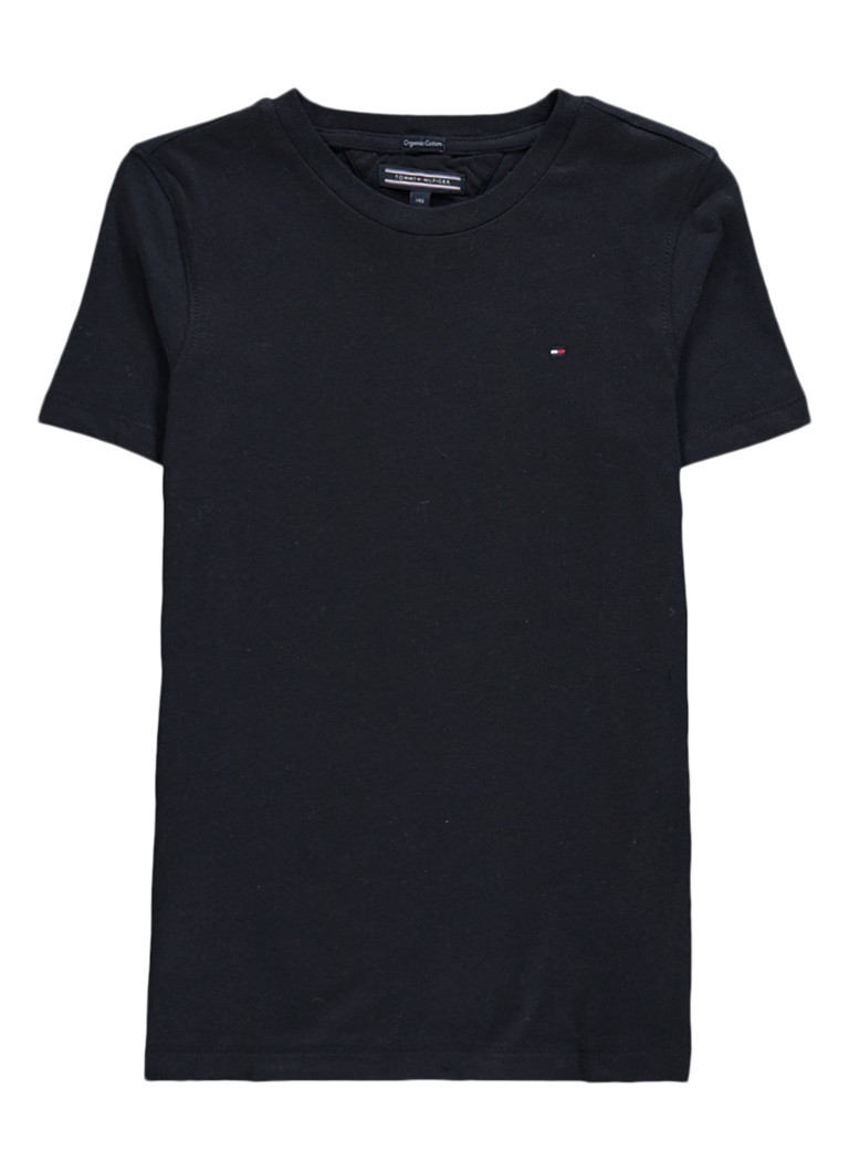 Tommy Hilfiger - T-shirt met logoborduring - Donkerblauw