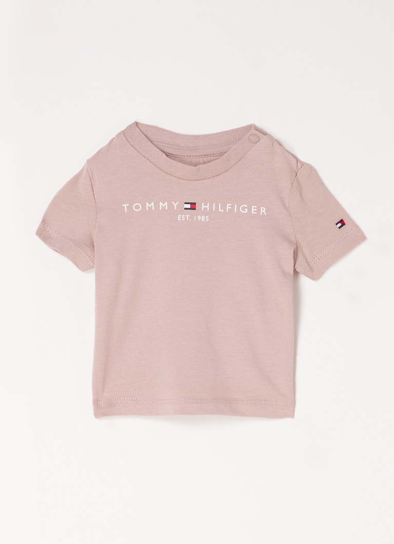 Tommy Hilfiger - T-shirt met logoprint - Oudroze