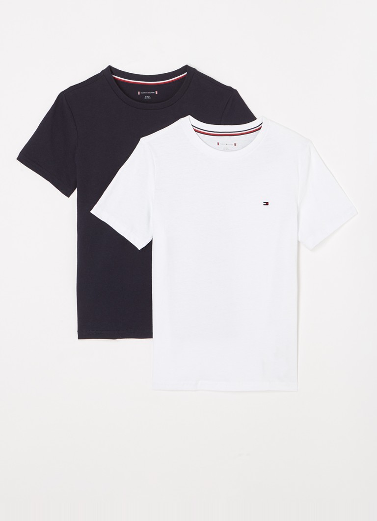 Tommy Hilfiger - T-shirt met ronde hals in 2-pack - Donkerblauw