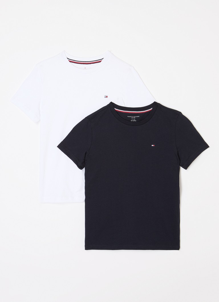 Tommy Hilfiger - T-shirt met ronde hals in 2-pack - Wit