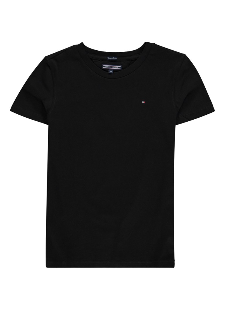 Tommy Hilfiger - T-shirt van biologisch katoen - Zwart