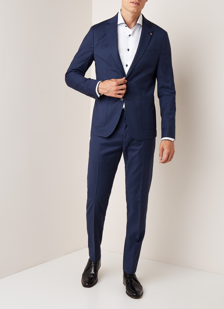 Tommy Hilfiger - The Flex slim fit pak in wolblend - Donkerblauw
