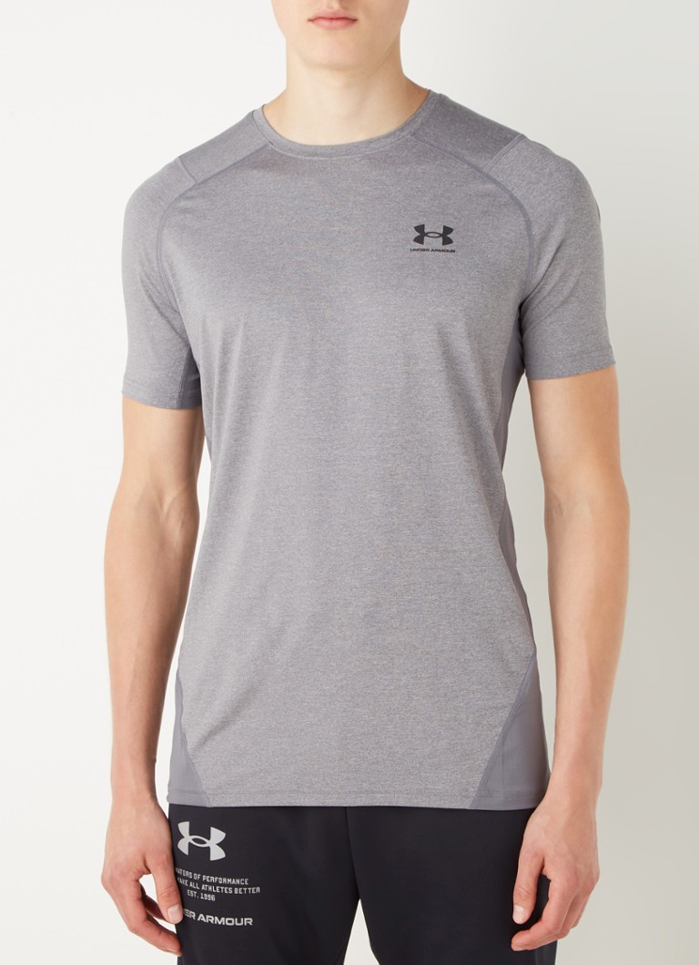 Under Armour - Trainings T-shirt met logo en HeatGear - Grijs
