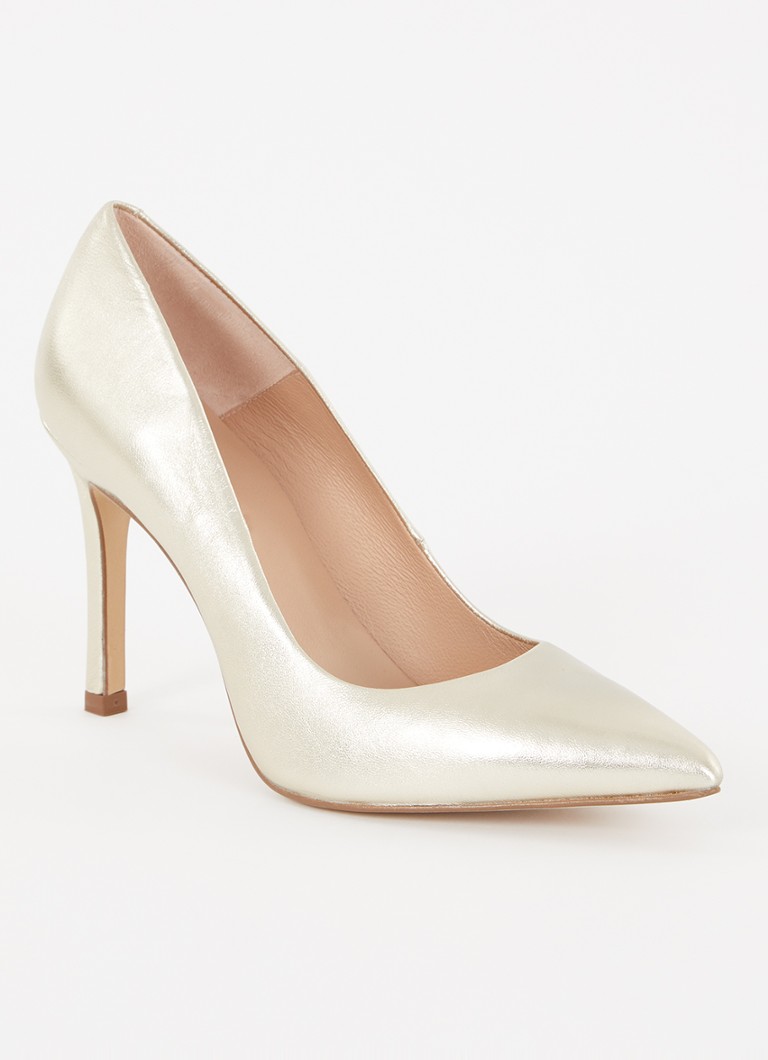 Unisa - Toller pump van leer met metallic finish - Goud