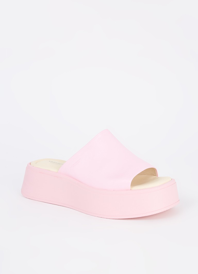Vagabond - Courtney Platform slipper van leer - Lichtroze