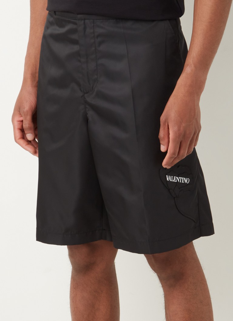 Valentino - Loose fit korte broek met logo - Zwart