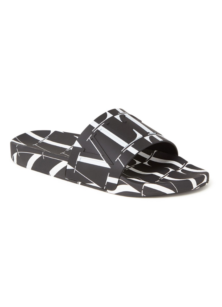 Valentino Slipper avec imprimé logo ⢠Noir ⢠de Bijenkorf
