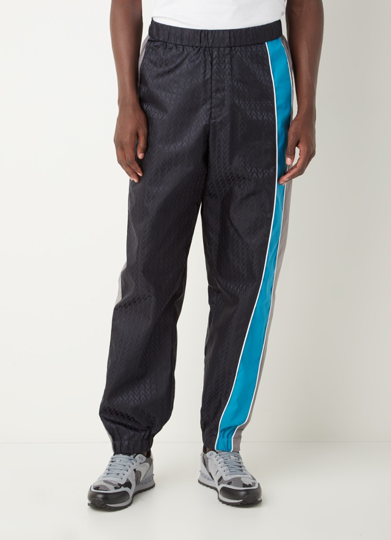 Valentino - Tapered fit trackpants met print - Donkerblauw
