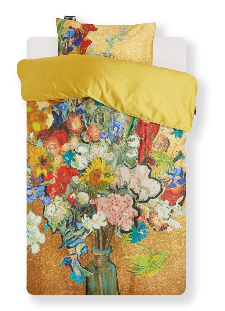Van Gogh Museum - Bouquet d'anniversaire dekbedovertrek van katoensatijn - inclusief kussensloop - Goud