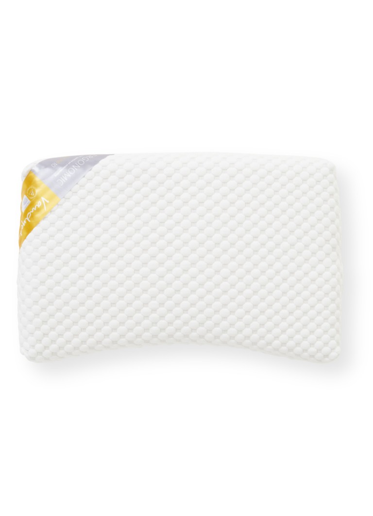Vandyck - Ergonomic 10 medium hoofdkussen met vulling van natuurlatex 60x 40 cm - Wit