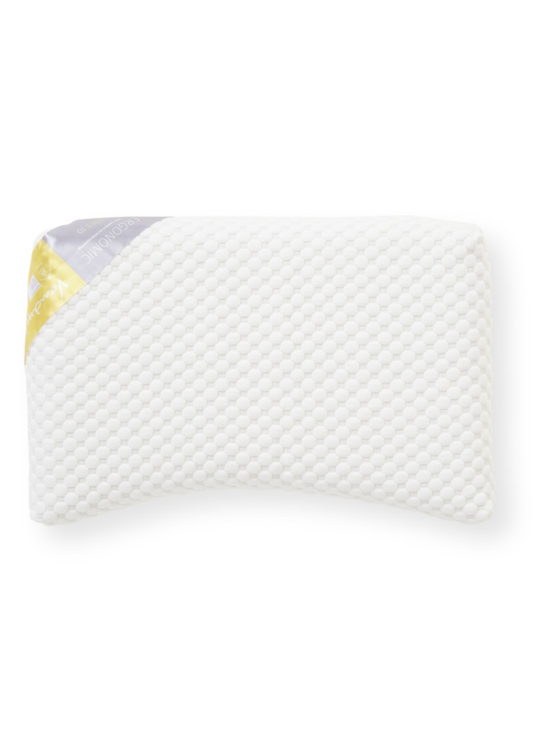 Vandyck - Ergonomic 10 zacht hoofdkussen met vulling van natuurlatex 60 x 40 cm  - Wit