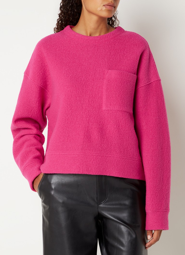 Onbevredigend Eik rooster Vanilia Oversized sweater van scheerwol met structuur • Roze •  deBijenkorf.be