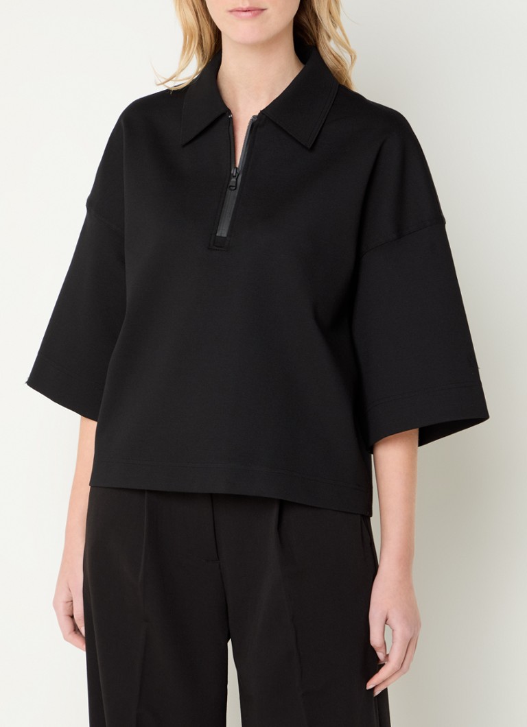 Vanilia - Sweater met halve rits  - Zwart