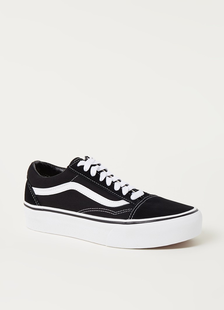 VANS Old Skool Platform sneaker met suède details • Zwart • deBijenkorf.be