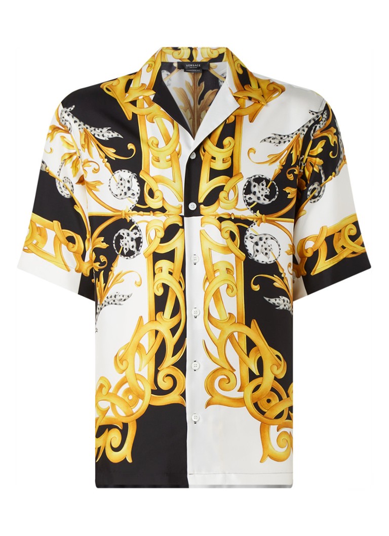 onvoorwaardelijk baden waarheid Versace Americana fit overhemd van zijde met barok print • Geel •  deBijenkorf.be