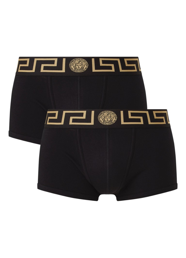 Versace - Trunk boxershorts met logoband in 2-pack - Zwart