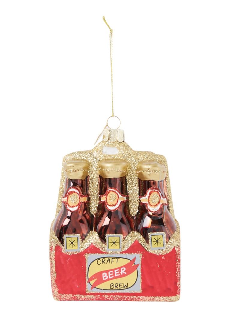Vondels - Beer In Tray kersthanger 11 cm - Goud