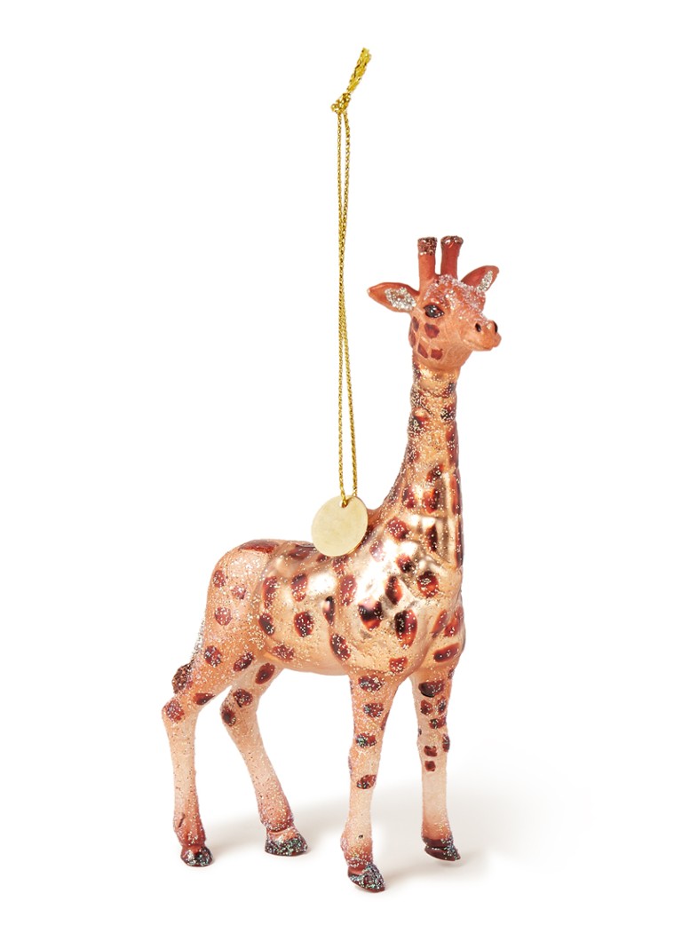 Vondels - Brown Giraffe kersthanger 13 cm  - Bruin