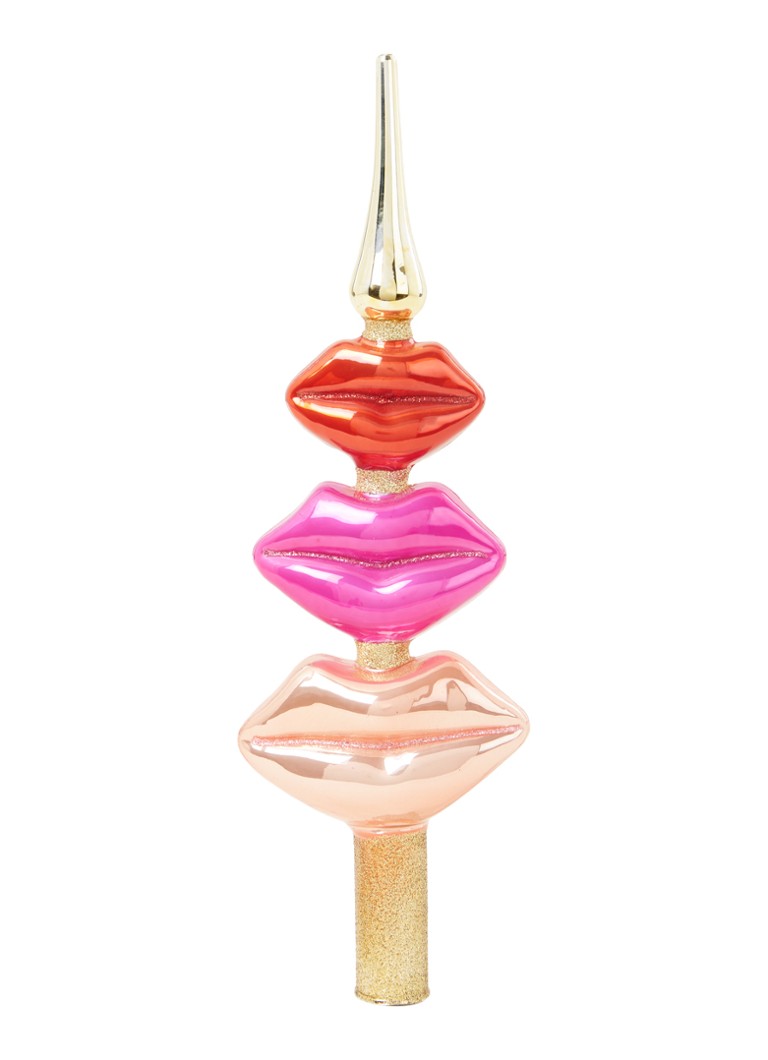 Vondels - Tree Topper Glass Lips piek 26 cm - Roze