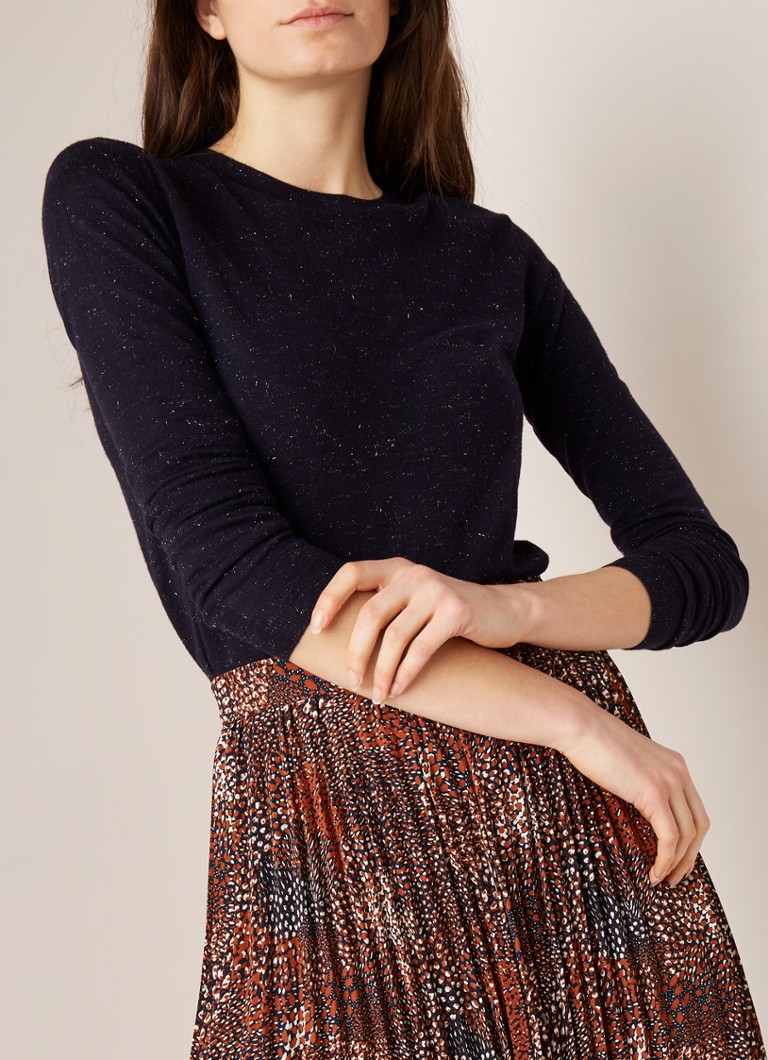 Whistles - Annie fijngebreide pullover met lurex - Donkerblauw