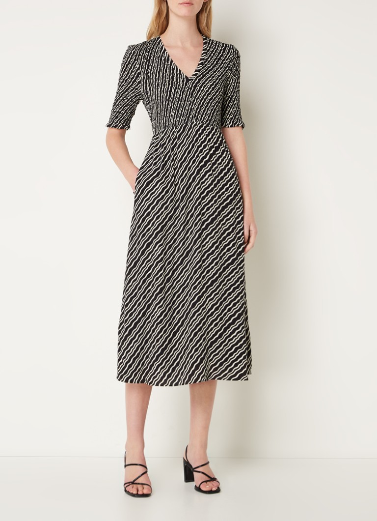 Whistles - Midi jurk met zebraprint - Zwart