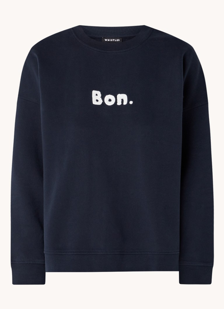 Whistles Sweater met print • Donkerblauw •