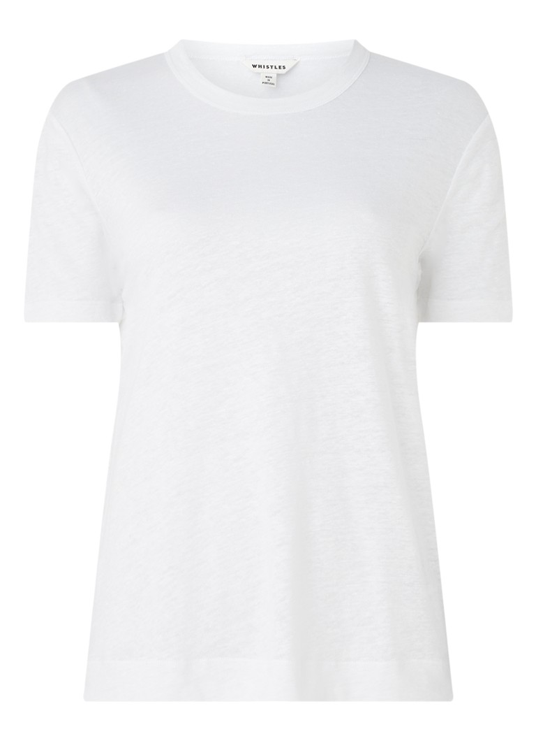 Whistles - T-shirt van linnen - Wit