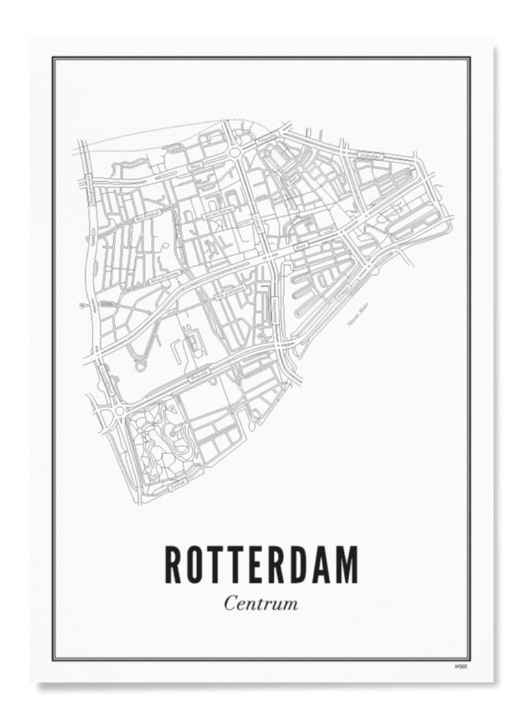 WIJCK. - Rotterdam centrum print  - Wit