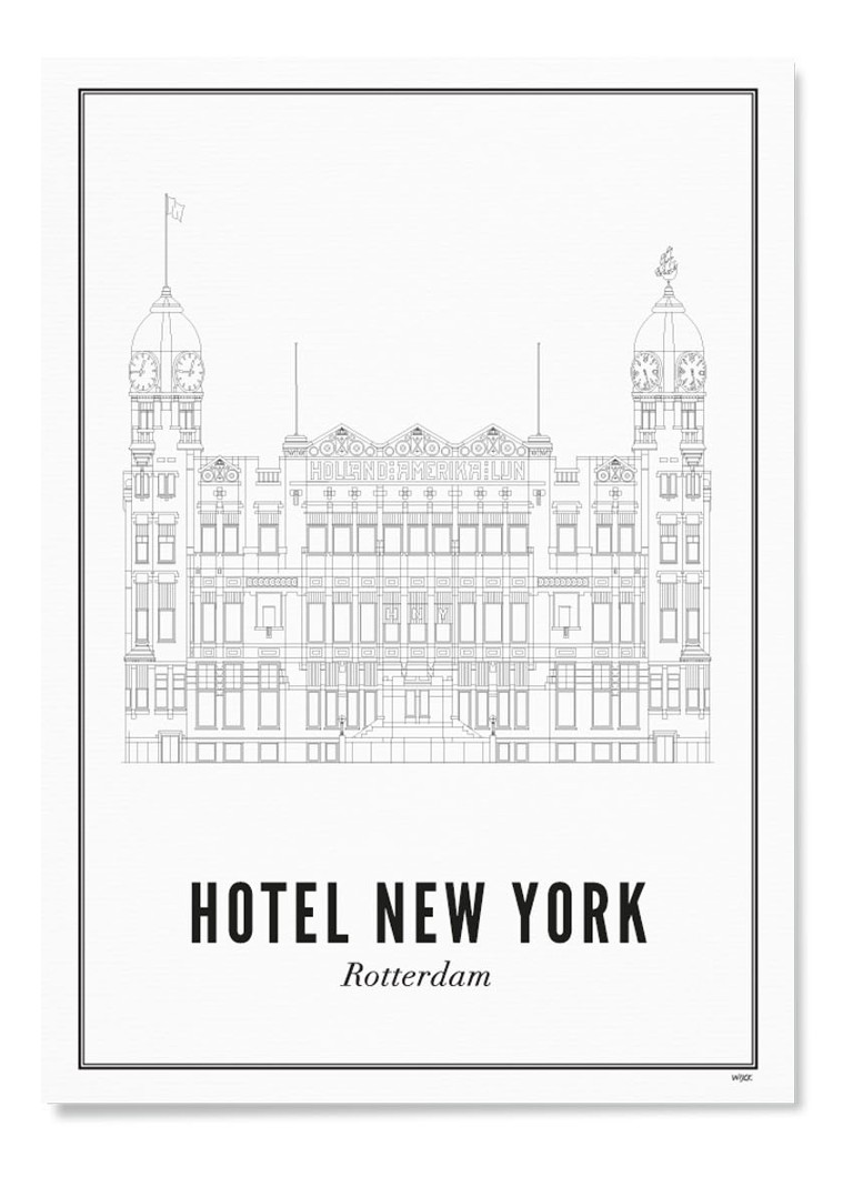 WIJCK. - Rotterdam Hotel New York print - Wit