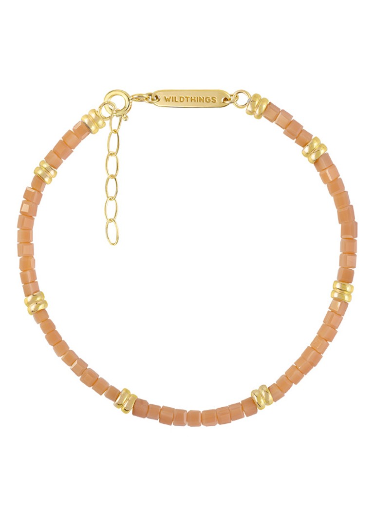 Wildthings - Peachy kralenarmband verguld - Lichtoranje
