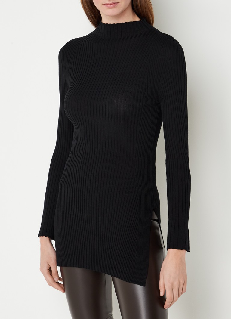 Wolford Merino Rib Top Long Sleeves • Zwart •