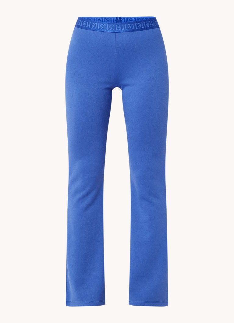 Wolford - Mighty 80s high waist flared broek fit met logoband - Blauw