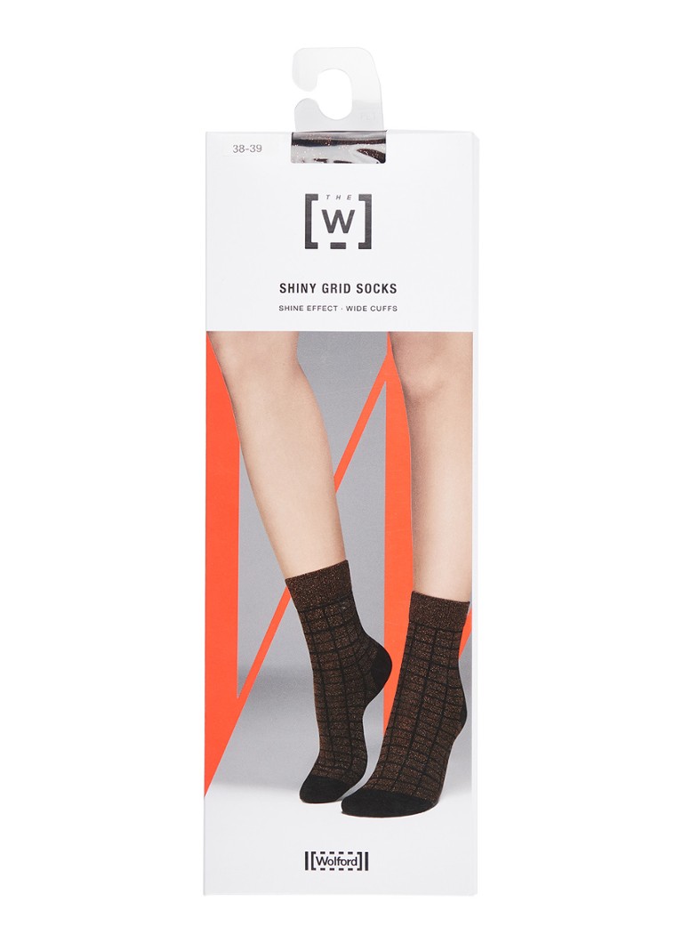 Ruwe slaap Kostbaar Afstoten Wolford Shiny Grid sokken met lurex • Zwart • deBijenkorf.be
